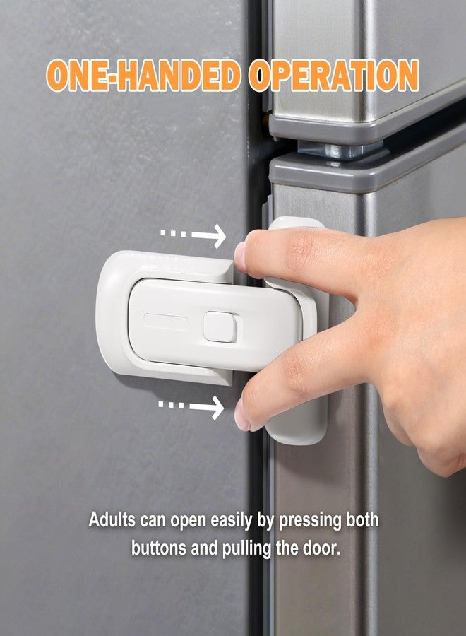 CLYMENE Child Proof Fridge Lock, Auto-Locking Refrigerator Door Latch with One-Hand Operation | No Keys or Straps | Keeps Freezer Secure from Kids & Pets – White - Image 3